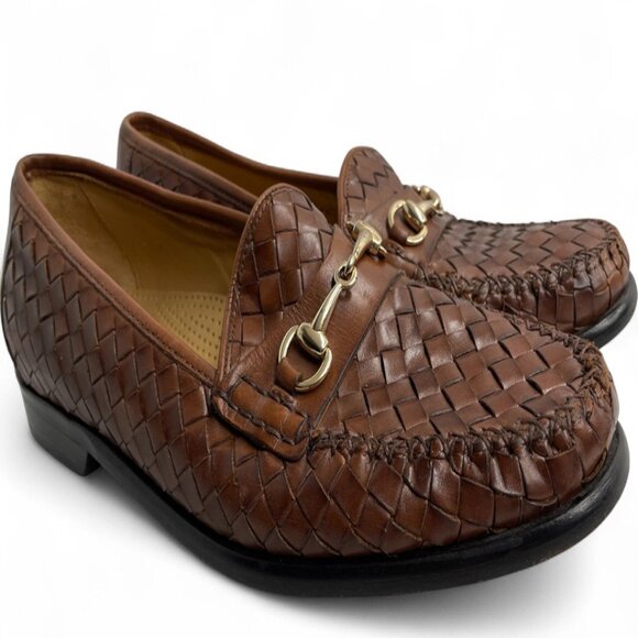 Cole Haan Brown Basket Weave Loafer Leather Dress Shoes Men's 9.5 M - Picture 1 of 11